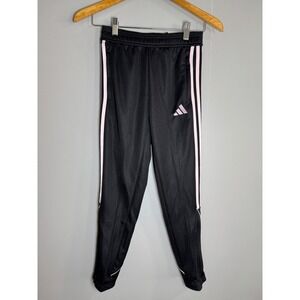 Adidas Tiro Pant YG Girls Black Pink Soccer Track Pants Size S HR7130